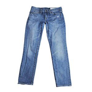 Treasure & Bond Boyfriend Jeans Womens 24 Blue Medium Wash Distressed‎ Stretch